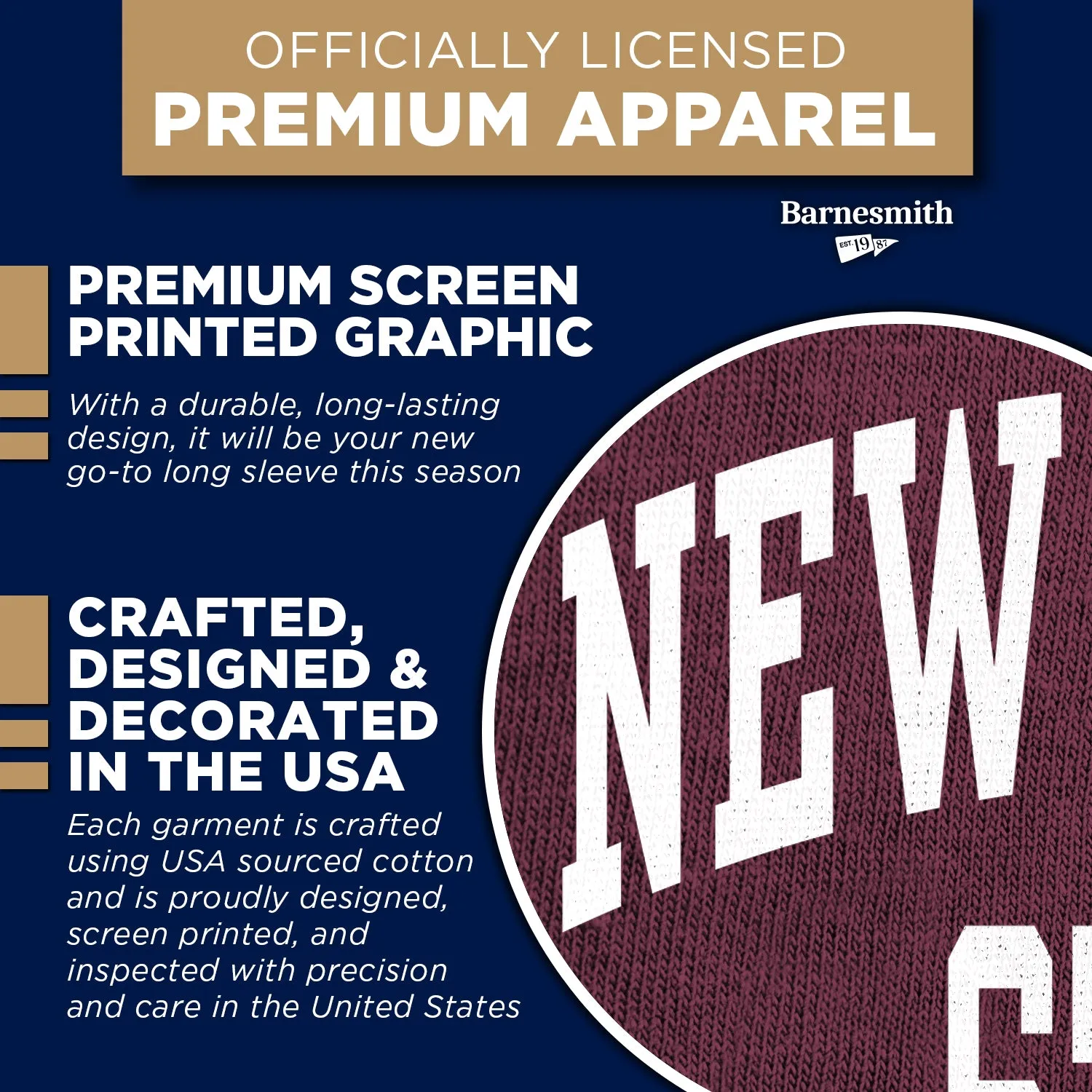 New Mexico State University Classic Long Sleeve T-Shirt (Maroon) sold by Barnesmith product image thumbnail 4