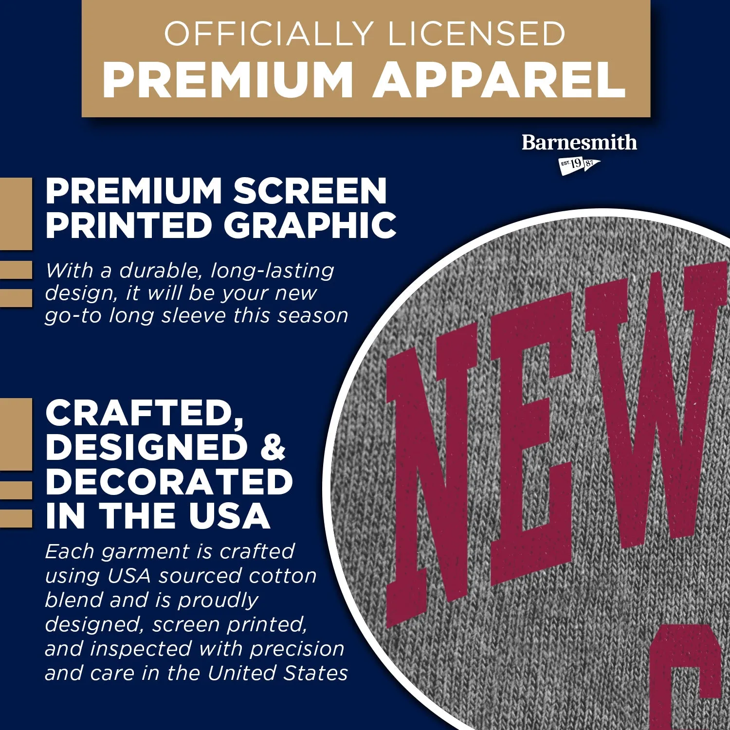 New Mexico State University Classic Long Sleeve T-Shirt (Charcoal Grey) sold by Barnesmith product image thumbnail 4