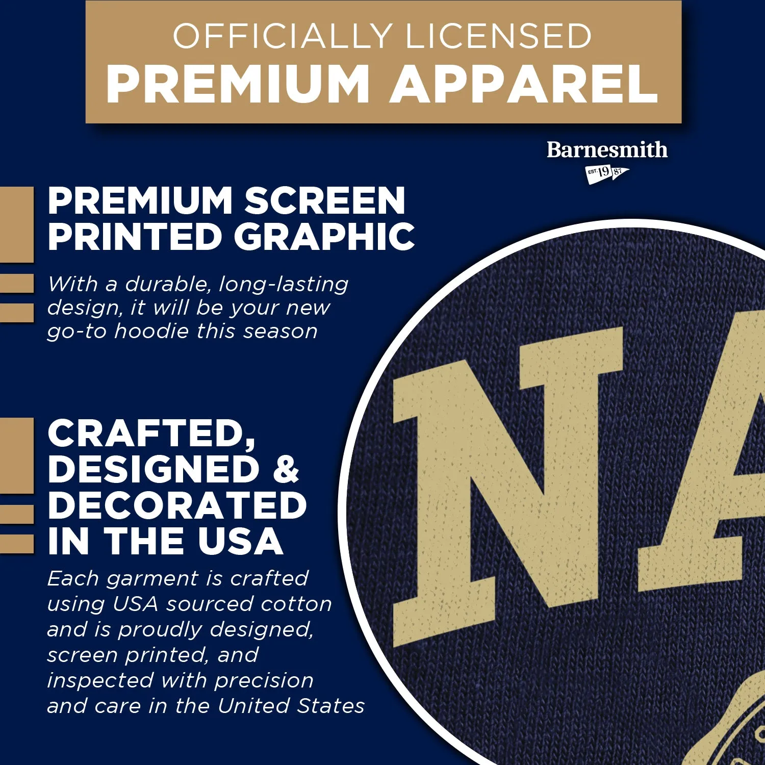 Navy Heritage Hooded Sweatshirt (Navy) sold by Barnesmith product image thumbnail 4