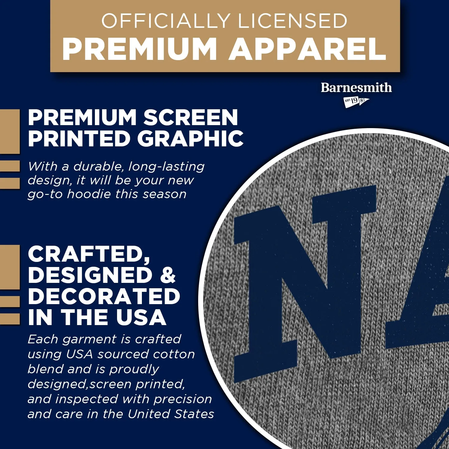 Navy Heritage Hooded Sweatshirt (Charcoal Grey) sold by Barnesmith product image thumbnail 4