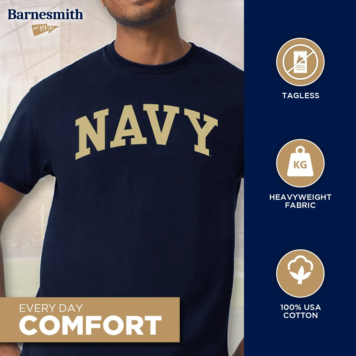 Navy Classic T-Shirt (Navy) sold by Barnesmith product image thumbnail 3