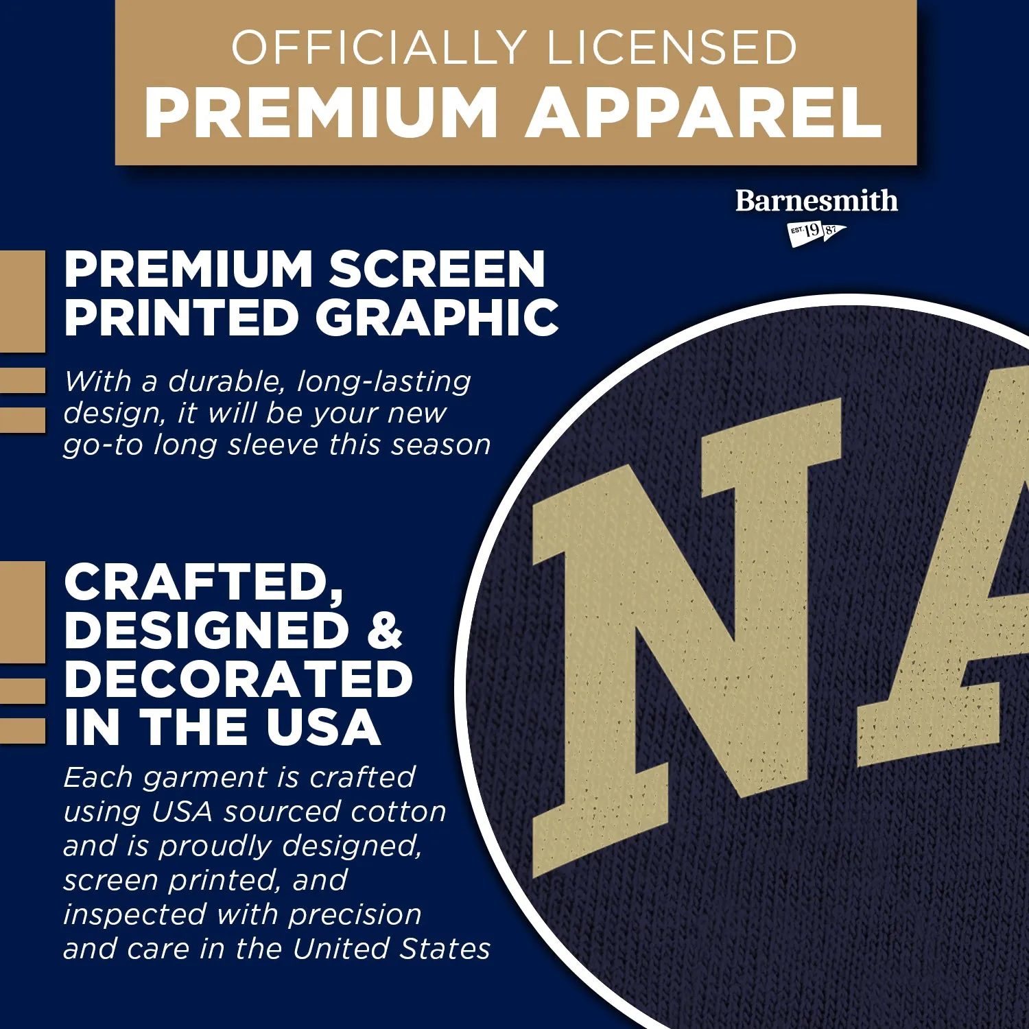 Navy Classic Long Sleeve T-Shirt (Navy) sold by Barnesmith product image thumbnail 4