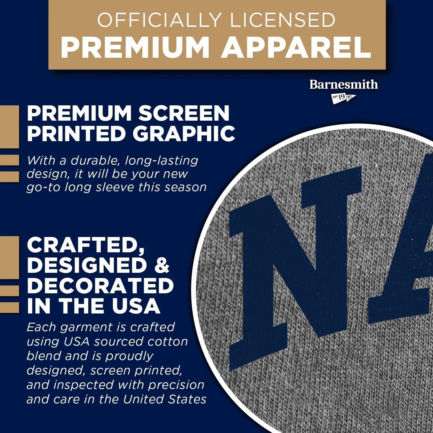 Navy Classic Long Sleeve T-Shirt (Charcoal Grey) sold by Barnesmith product image thumbnail 4