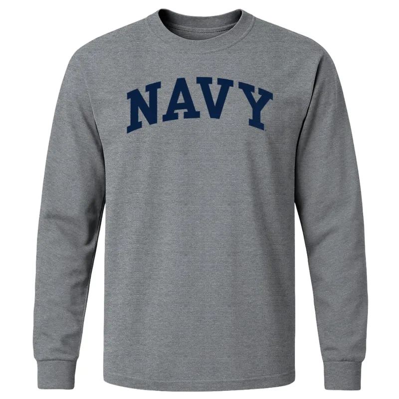 Navy Classic Long Sleeve T-Shirt (Charcoal Grey) sold by Barnesmith