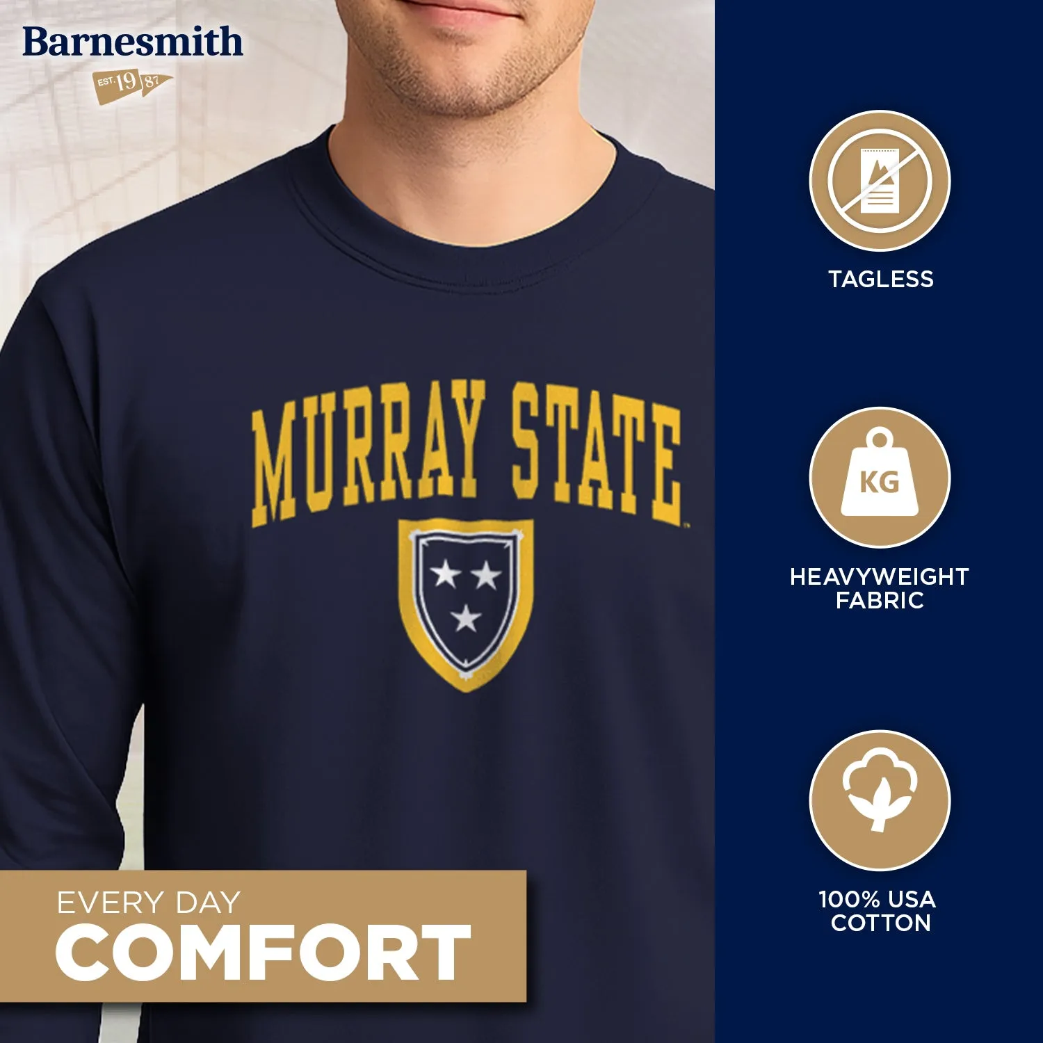 Murray State University Heritage Long Sleeve T-Shirt (Navy) sold by Barnesmith product image thumbnail 3