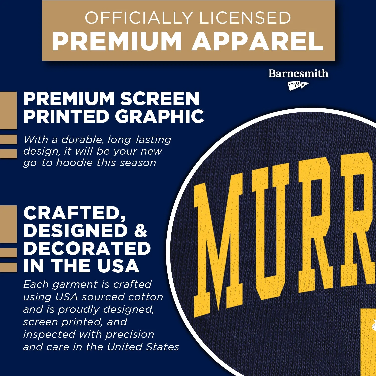 Murray State University Heritage Hooded Sweatshirt (Navy) sold by Barnesmith product image thumbnail 4