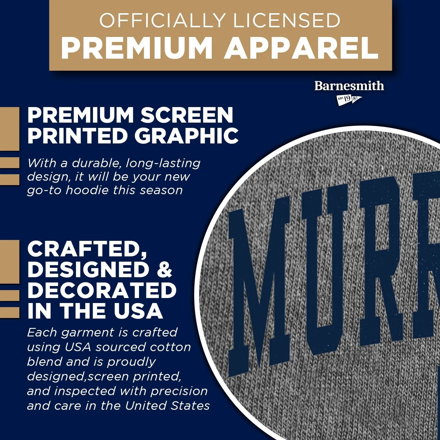 Murray State University Heritage Hooded Sweatshirt (Charcoal Grey) sold by Barnesmith product image thumbnail 4