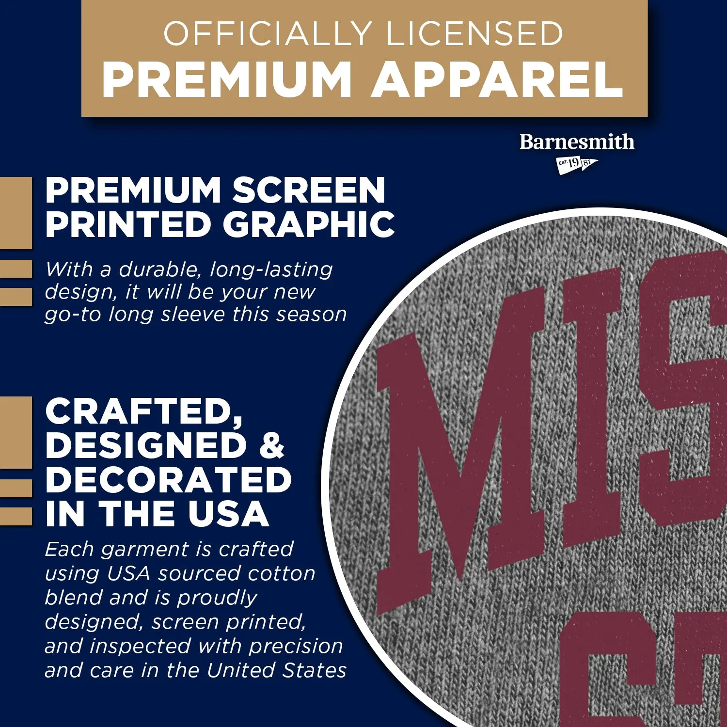 Missouri State University Classic Long Sleeve T-Shirt (Charcoal Grey) sold by Barnesmith product image thumbnail 4