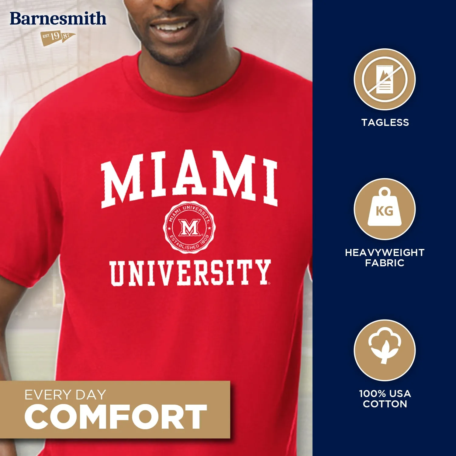 Miami University Heritage T-Shirt (Red) sold by Barnesmith product image thumbnail 3