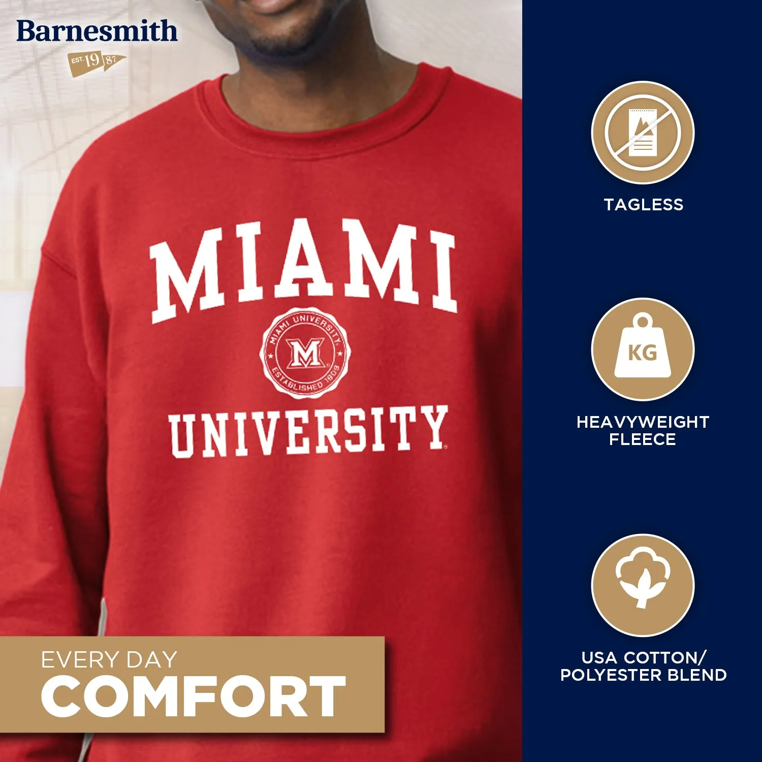 Miami University Heritage Sweatshirt (Red) sold by Barnesmith product image thumbnail 3