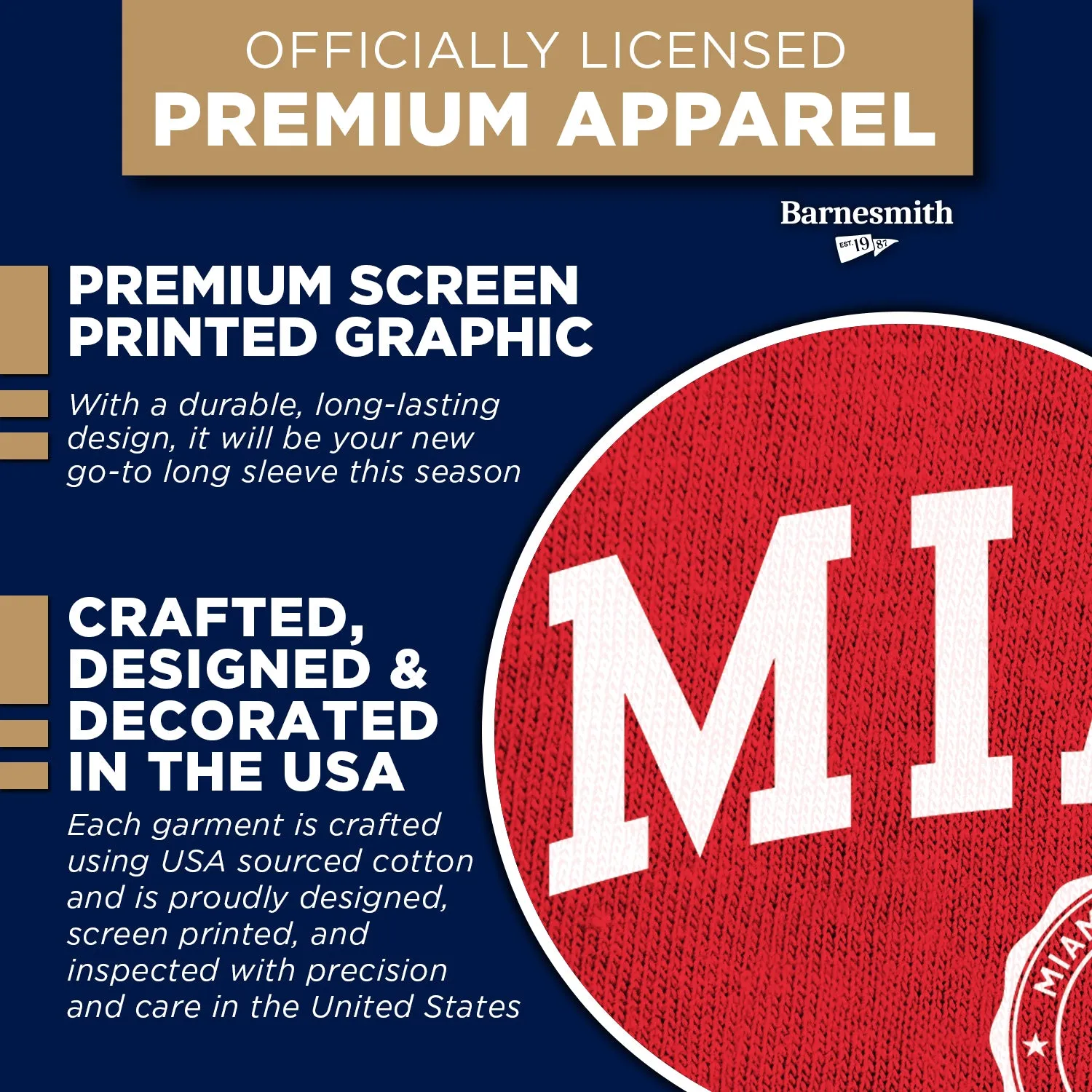 Miami University Heritage Long Sleeve T-Shirt (Red) sold by Barnesmith product image thumbnail 4