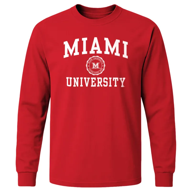 Miami University Heritage Long Sleeve T-Shirt (Red) sold by Barnesmith
