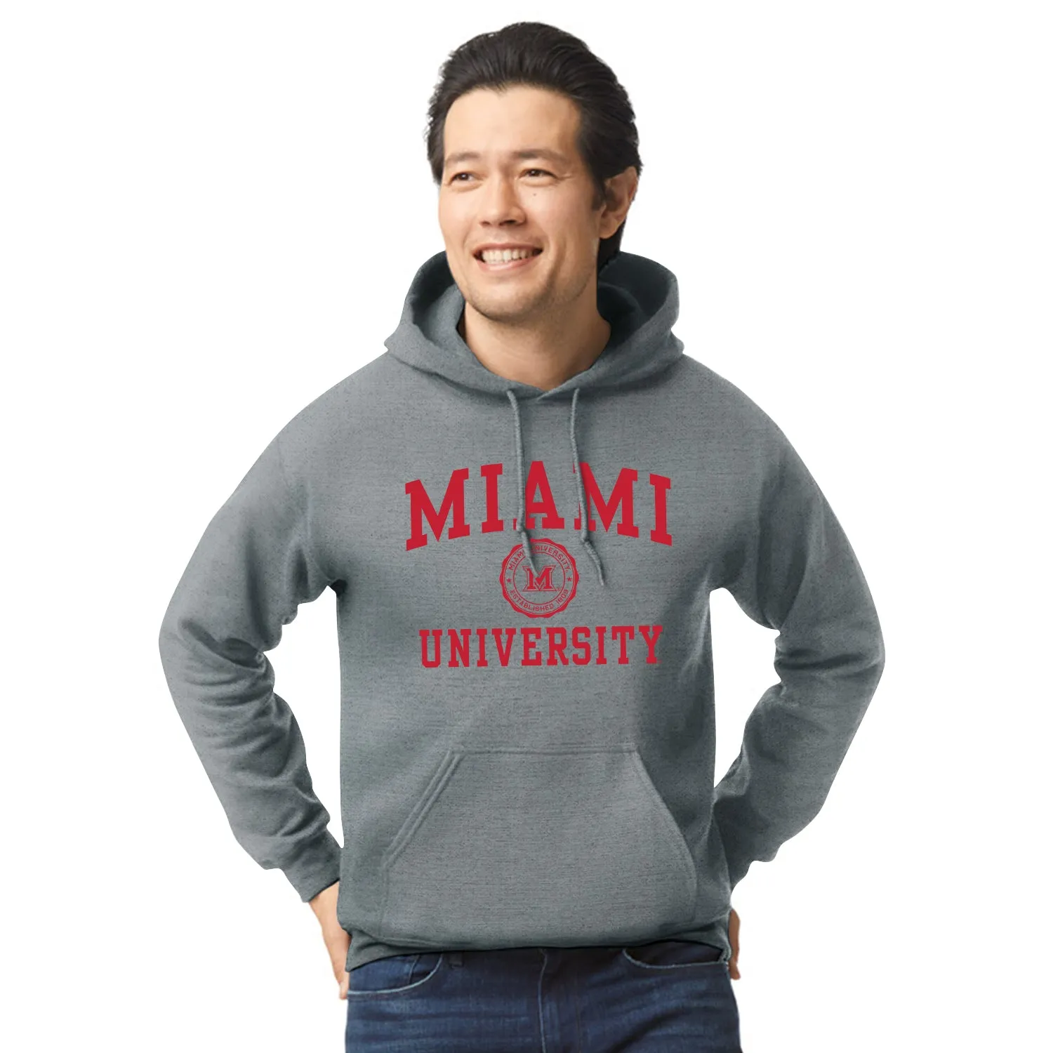 Miami University Heritage Hooded Sweatshirt (Charcoal Grey) sold by Barnesmith product image thumbnail 2