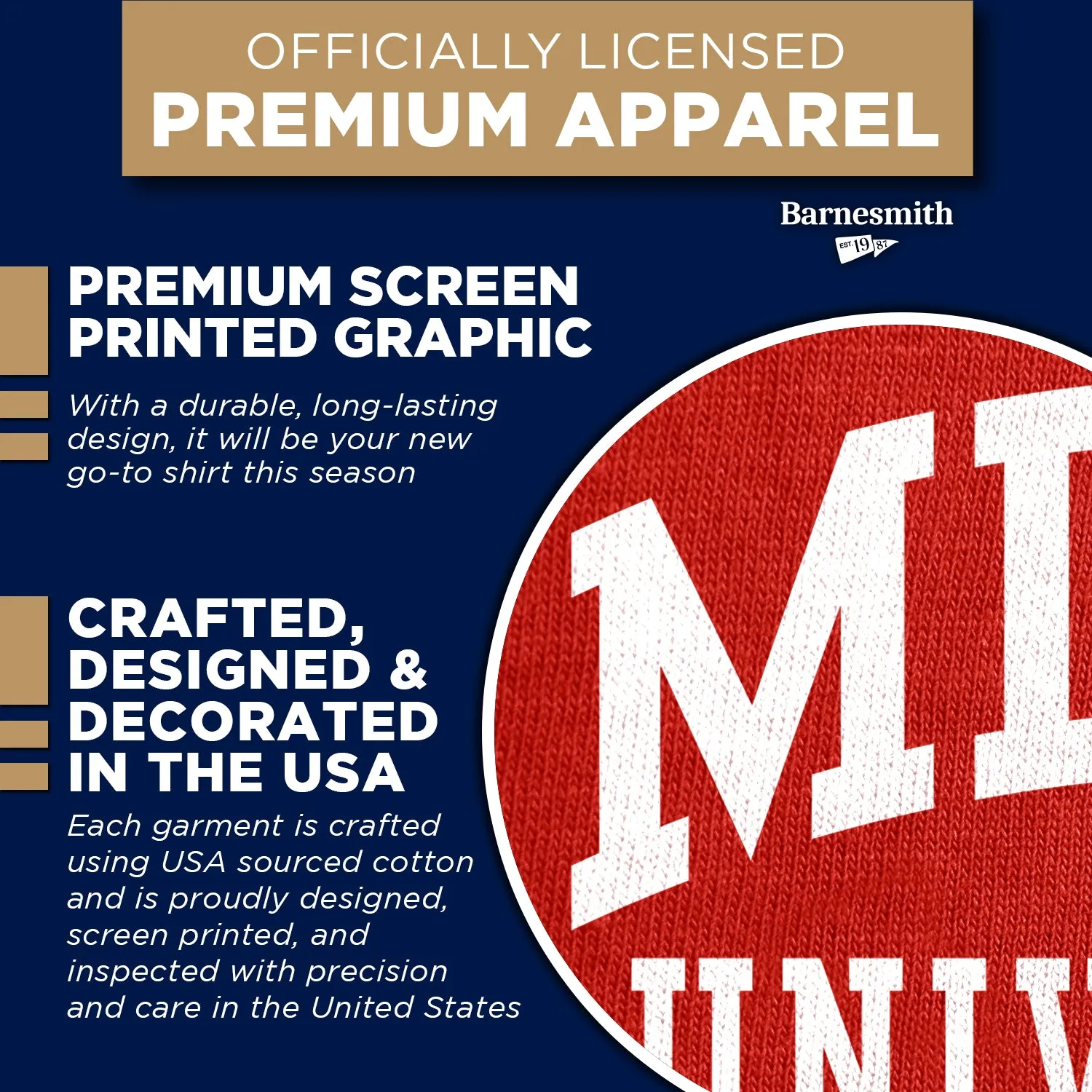 Miami University Classic T-Shirt (Red) sold by Barnesmith product image thumbnail 4
