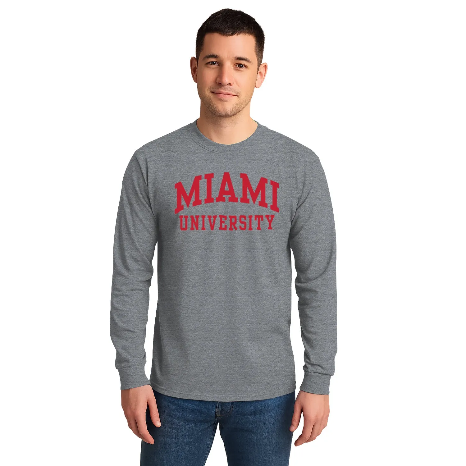 Miami University Classic Long Sleeve T-Shirt (Charcoal Grey) sold by Barnesmith product image thumbnail 2