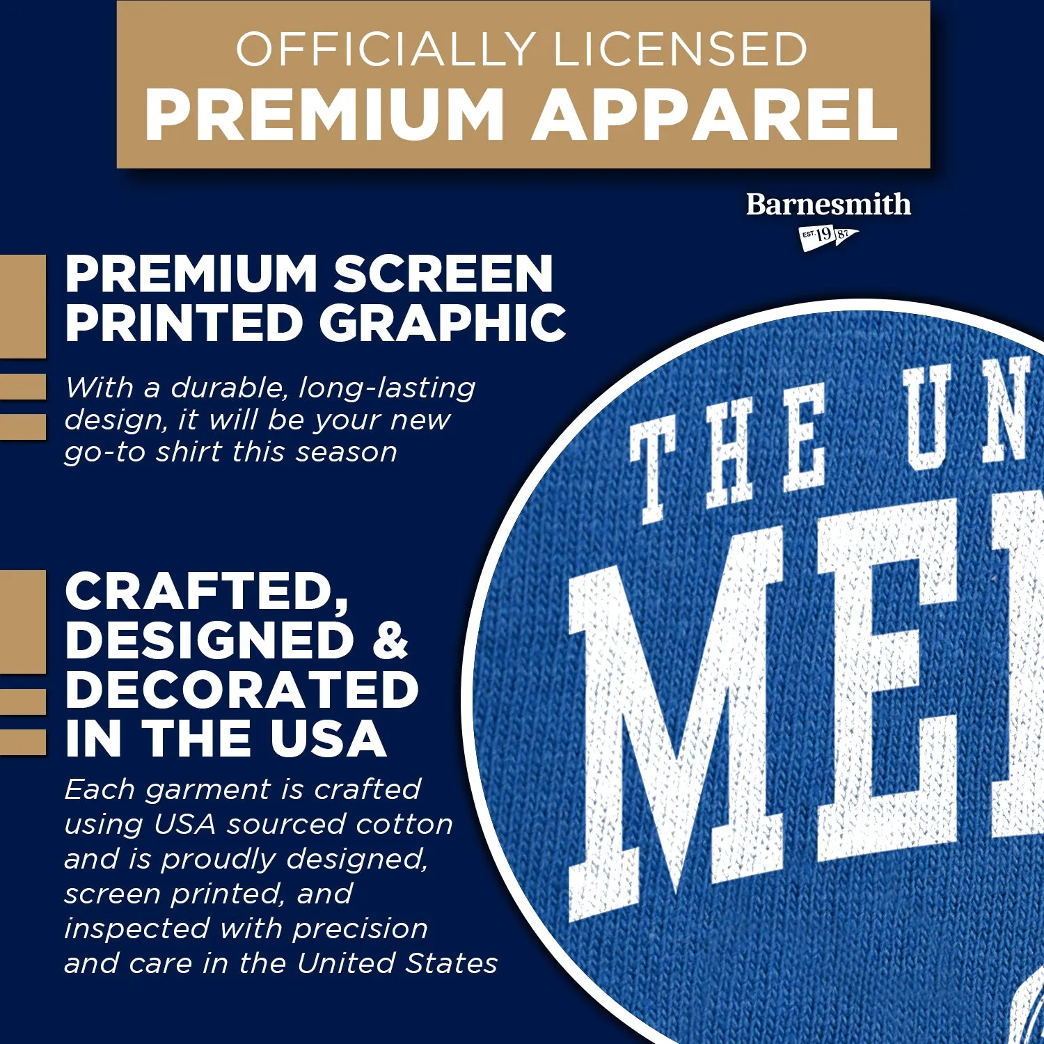 The University of Memphis Heritage T-Shirt (Royal Blue) sold by Barnesmith product image thumbnail 4