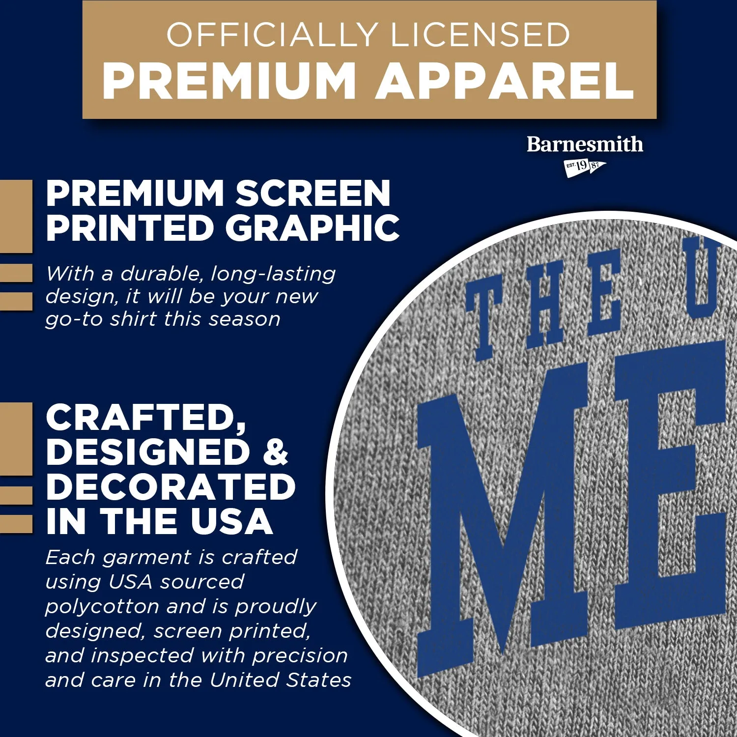 The University of Memphis Heritage T-Shirt (Charcoal Grey) sold by Barnesmith product image thumbnail 4