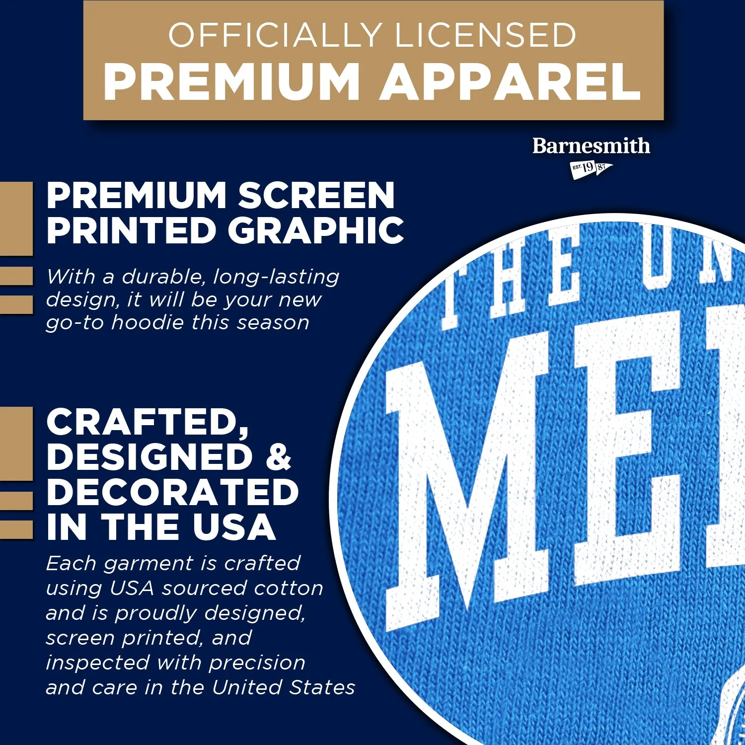 The University of Memphis Heritage Hooded Sweatshirt (Royal Blue) sold by Barnesmith product image thumbnail 4