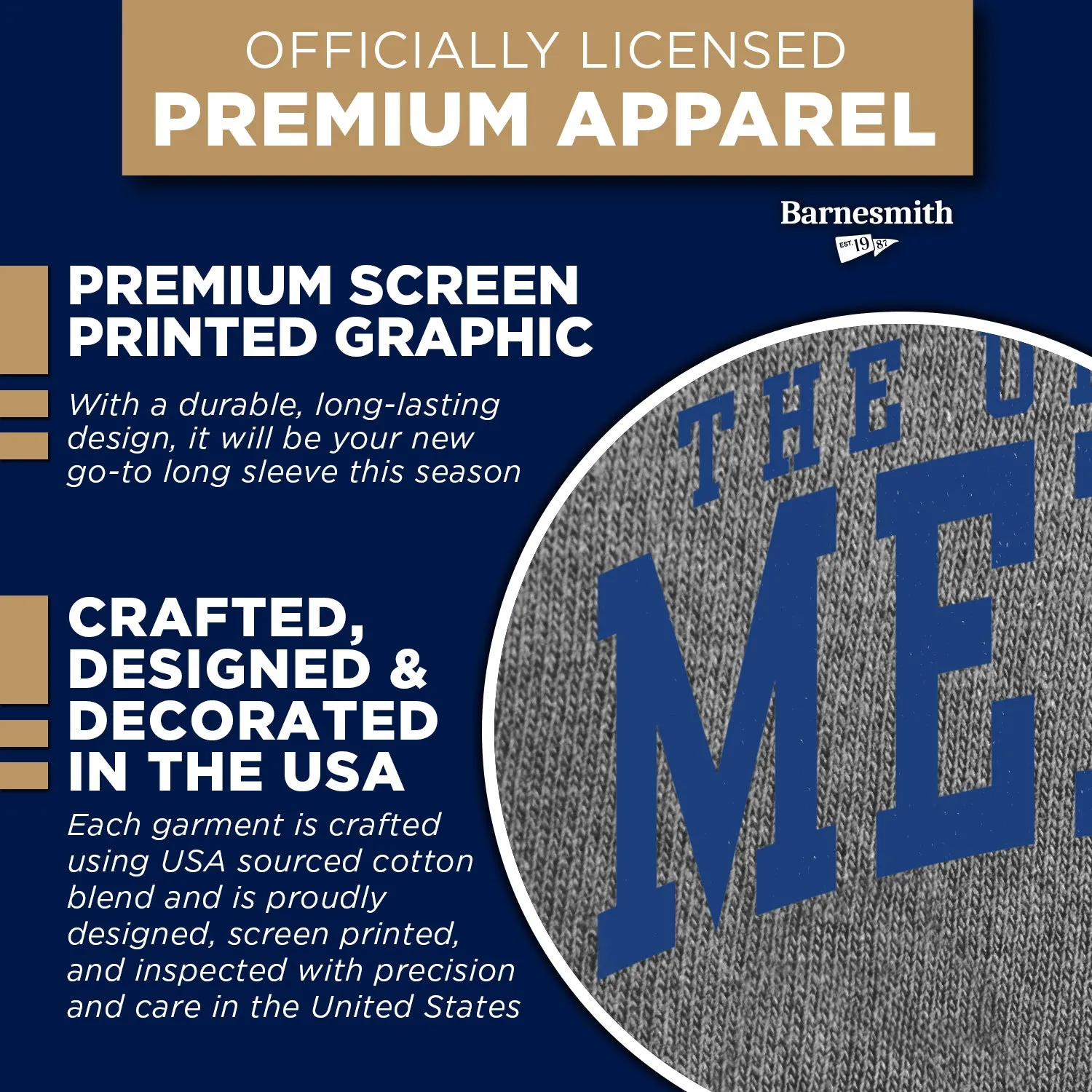 The University of Memphis Classic Long Sleeve T-Shirt (Charcoal Grey) sold by Barnesmith product image thumbnail 4