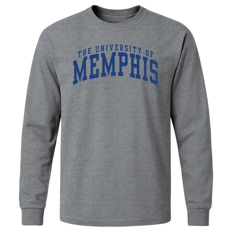 The University of Memphis Classic Long Sleeve T-Shirt (Charcoal Grey) sold by Barnesmith