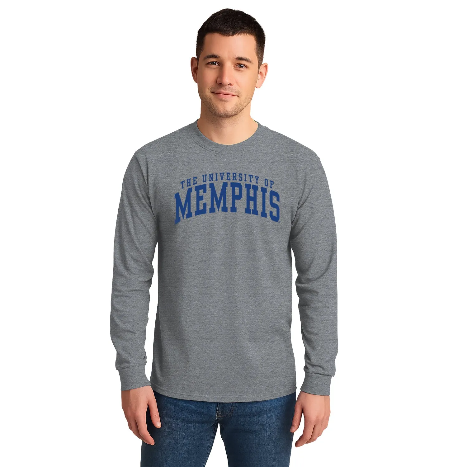 The University of Memphis Classic Long Sleeve T-Shirt (Charcoal Grey) sold by Barnesmith product image thumbnail 2