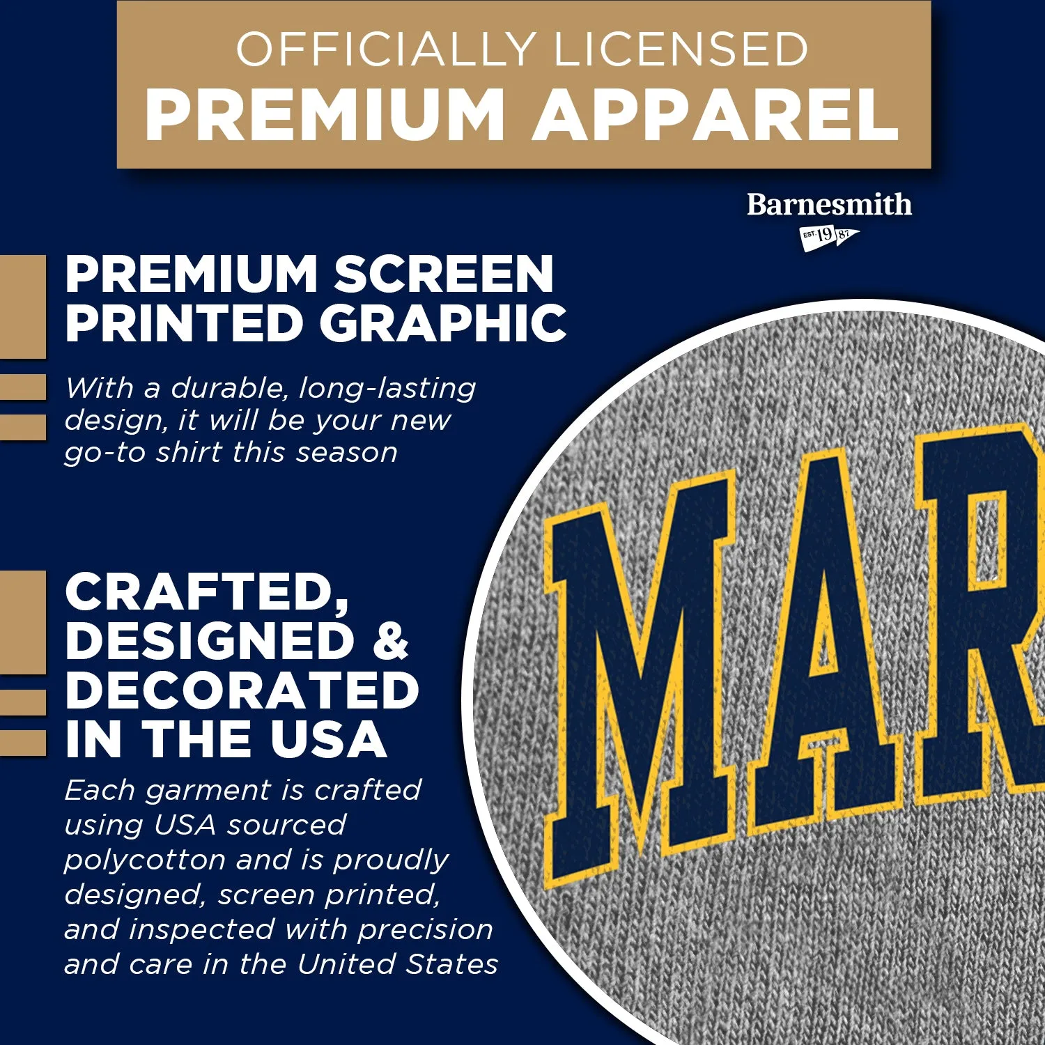 Marquette University Heritage T-Shirt (Charcoal Grey) sold by Barnesmith product image thumbnail 4