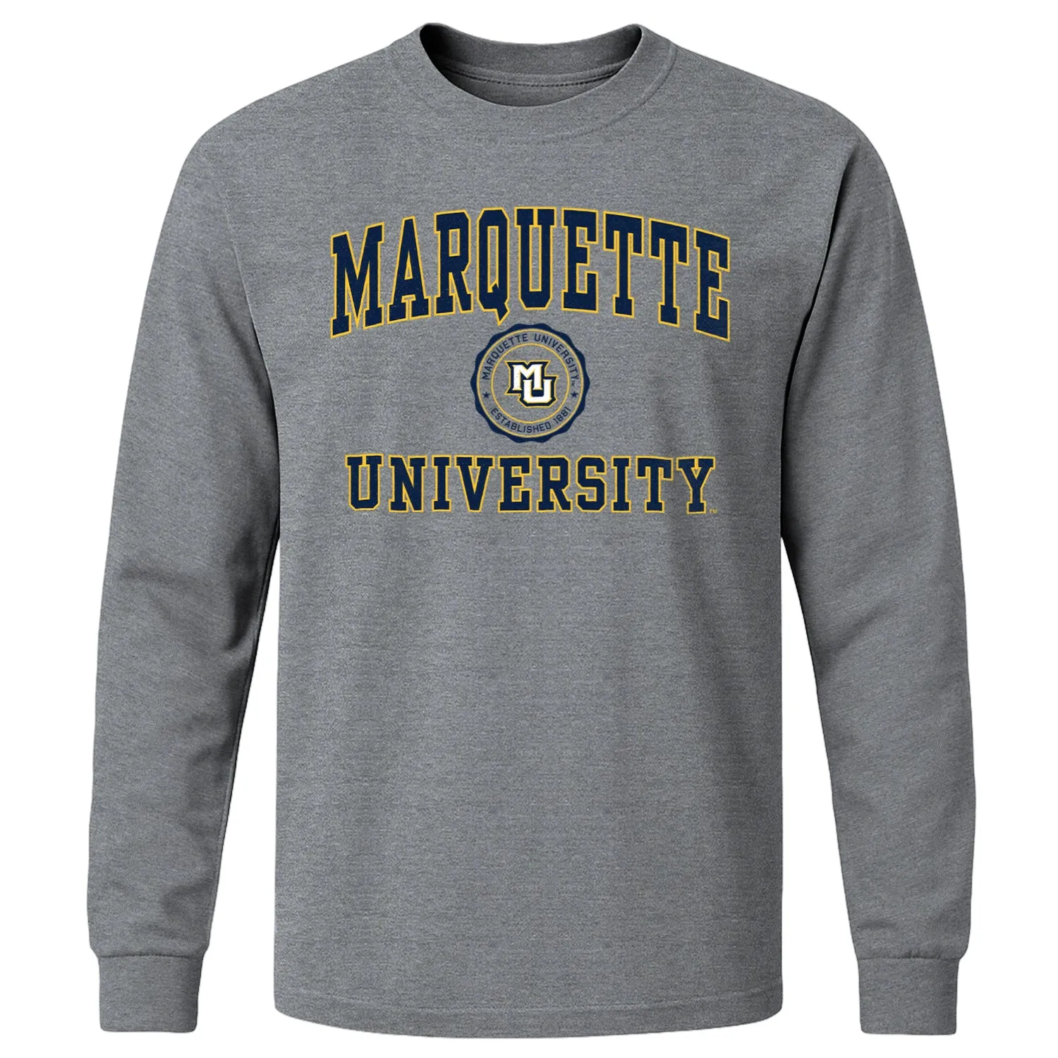 Marquette University Heritage Long Sleeve T-Shirt (Charcoal Grey) sold by Barnesmith