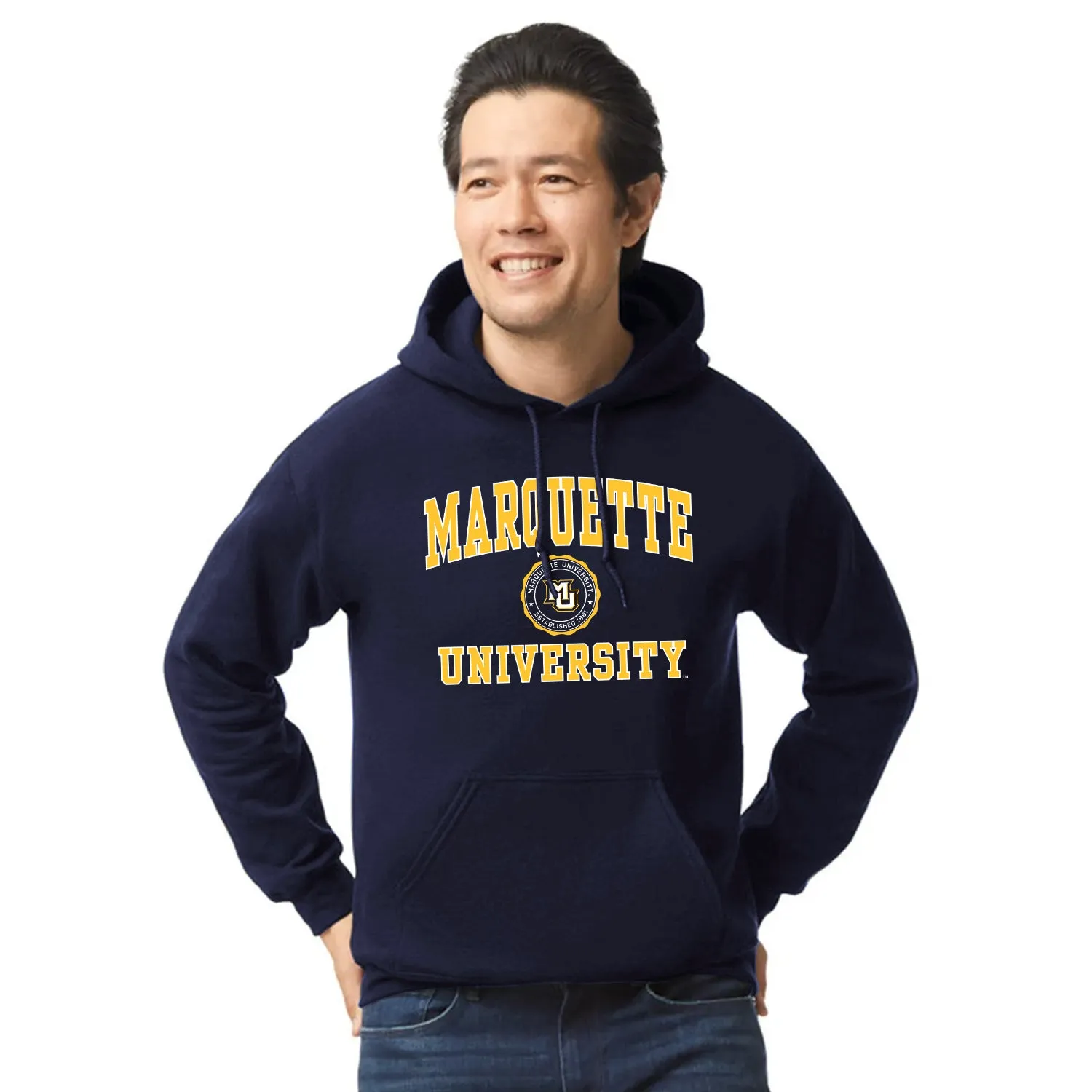 Marquette University Heritage Hooded Sweatshirt (Navy) sold by Barnesmith product image thumbnail 2
