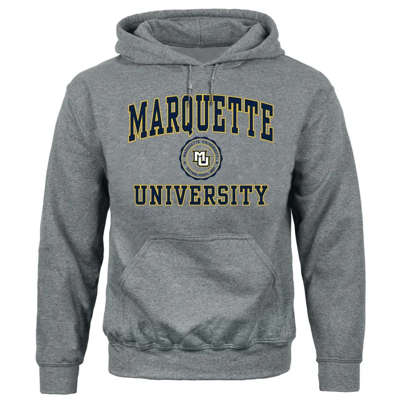 Marquette University Heritage Hooded Sweatshirt (Charcoal Grey) sold by Barnesmith