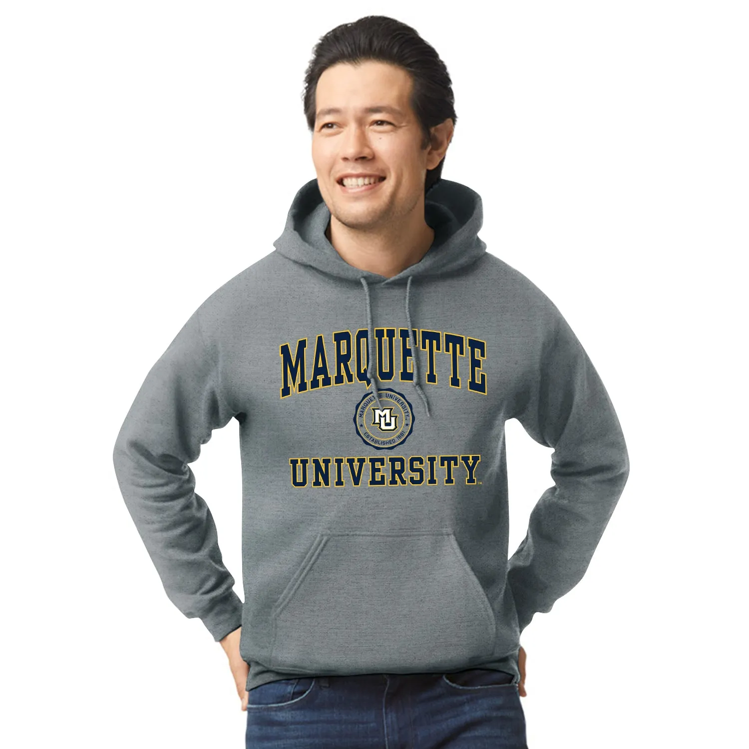 Marquette University Heritage Hooded Sweatshirt (Charcoal Grey) sold by Barnesmith product image thumbnail 2