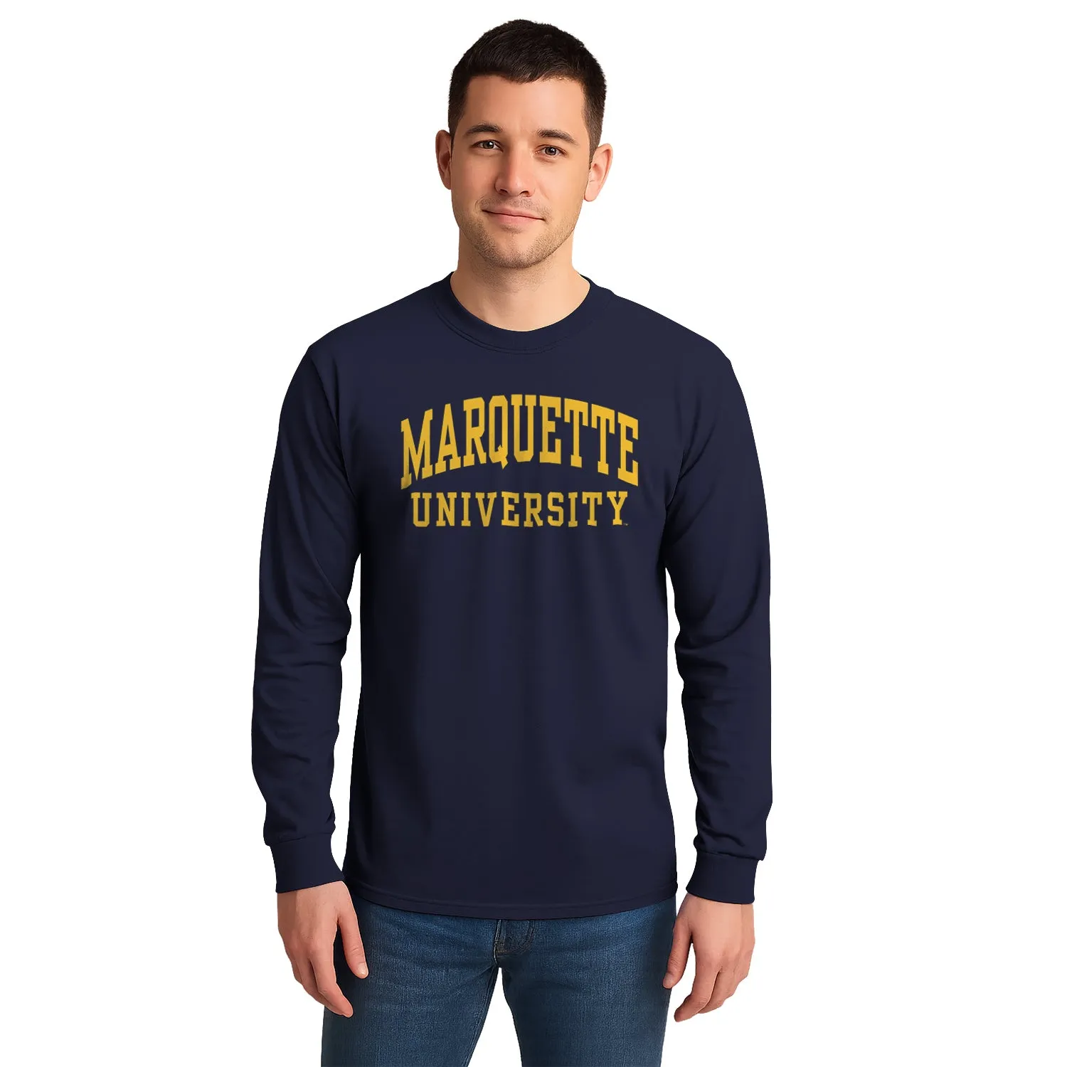 Marquette University Classic Long Sleeve T-Shirt (Navy) sold by Barnesmith product image thumbnail 2