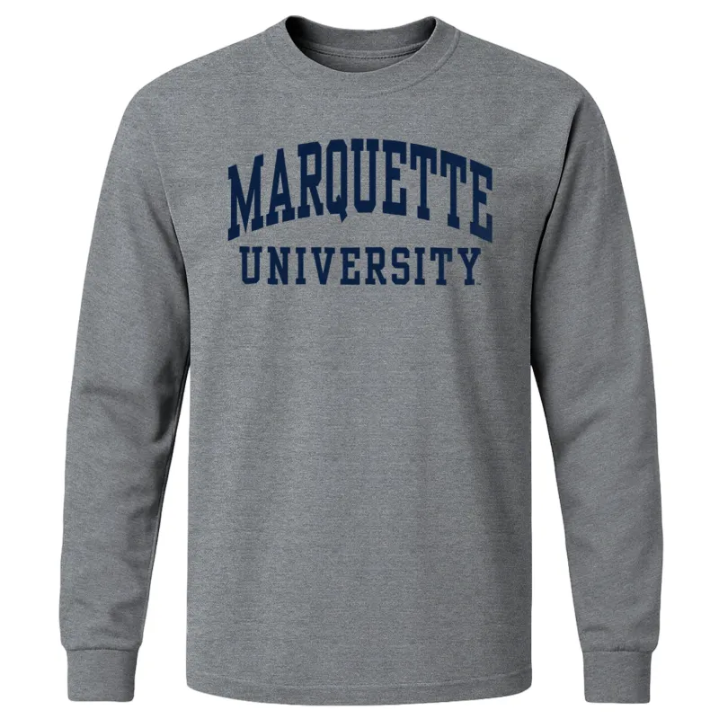 Marquette University Classic Long Sleeve T-Shirt (Charcoal Grey) sold by Barnesmith