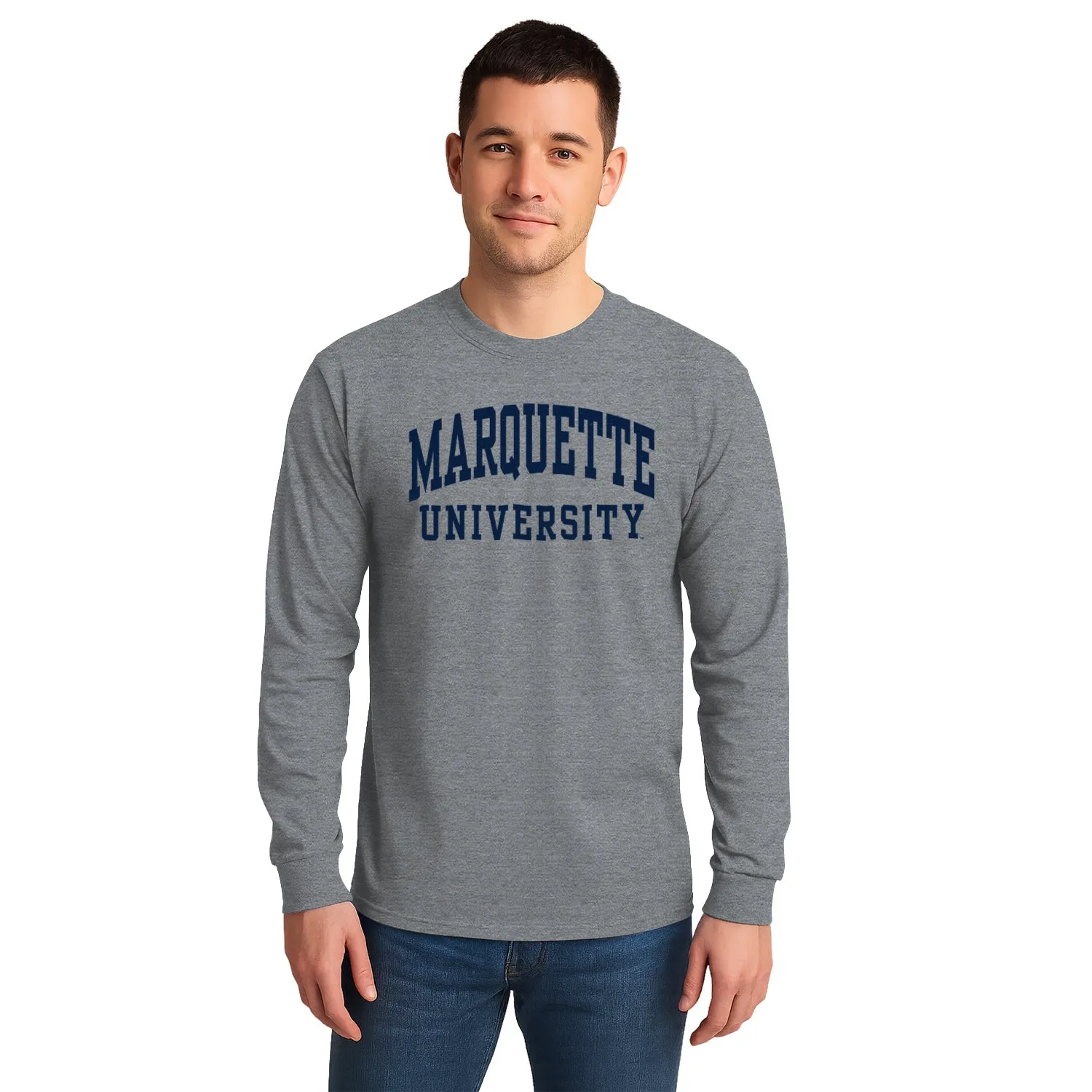 Marquette University Classic Long Sleeve T-Shirt (Charcoal Grey) sold by Barnesmith product image thumbnail 2