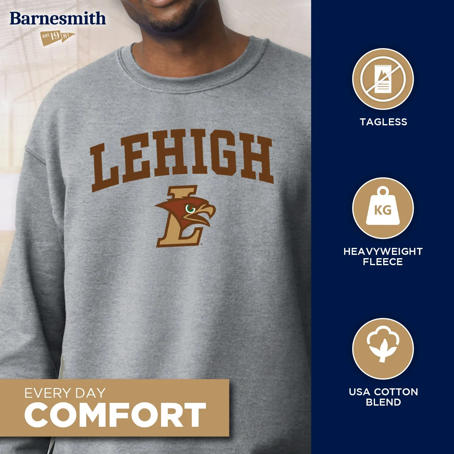 Lehigh University Heritage Sweatshirt (Charcoal Grey) sold by Barnesmith product image thumbnail 3