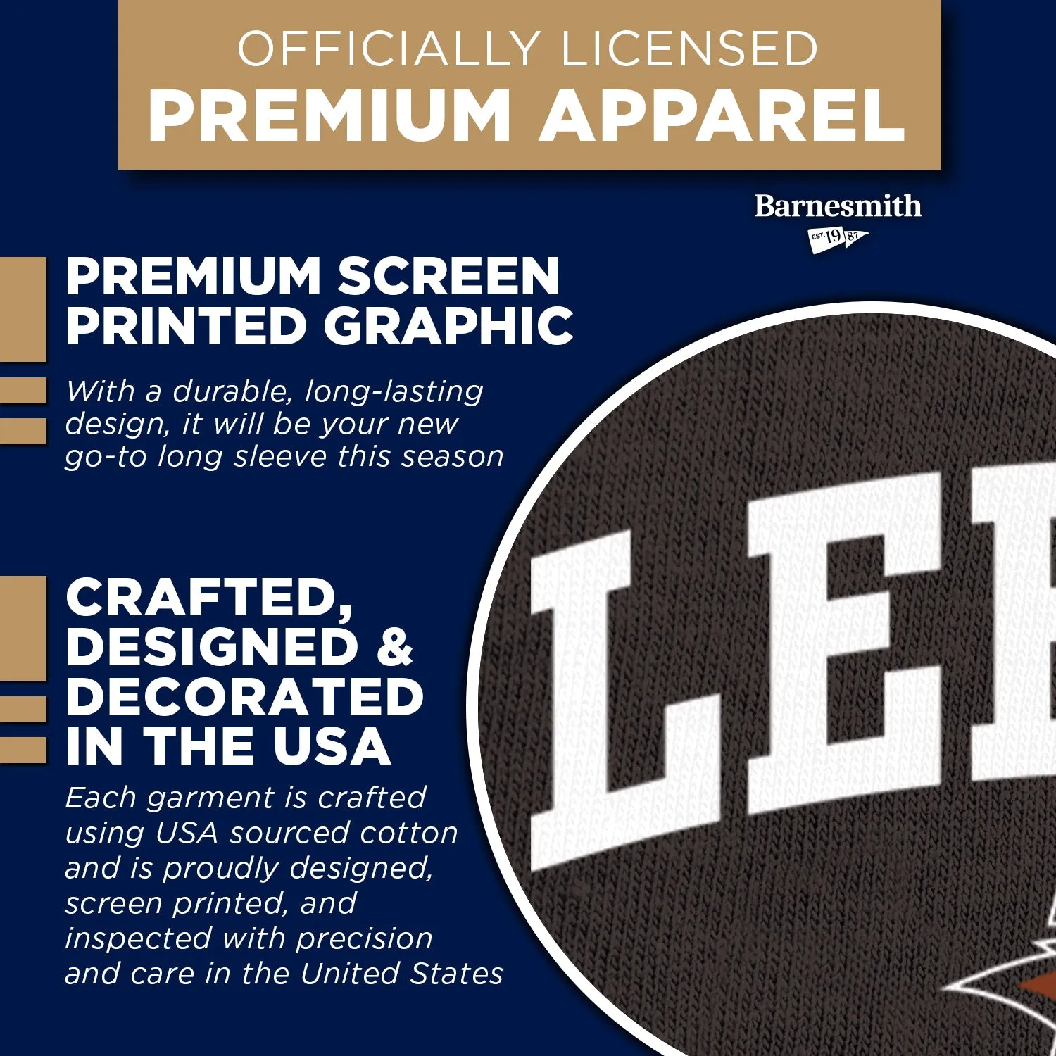 Lehigh University Heritage Long Sleeve T-Shirt (Brown) sold by Barnesmith product image thumbnail 4