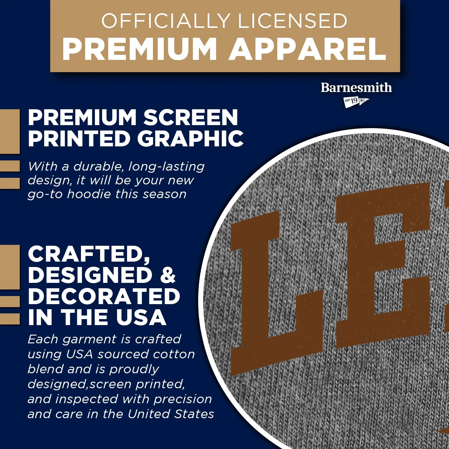 Lehigh University Heritage Hooded Sweatshirt (Charcoal Grey) sold by Barnesmith product image thumbnail 4