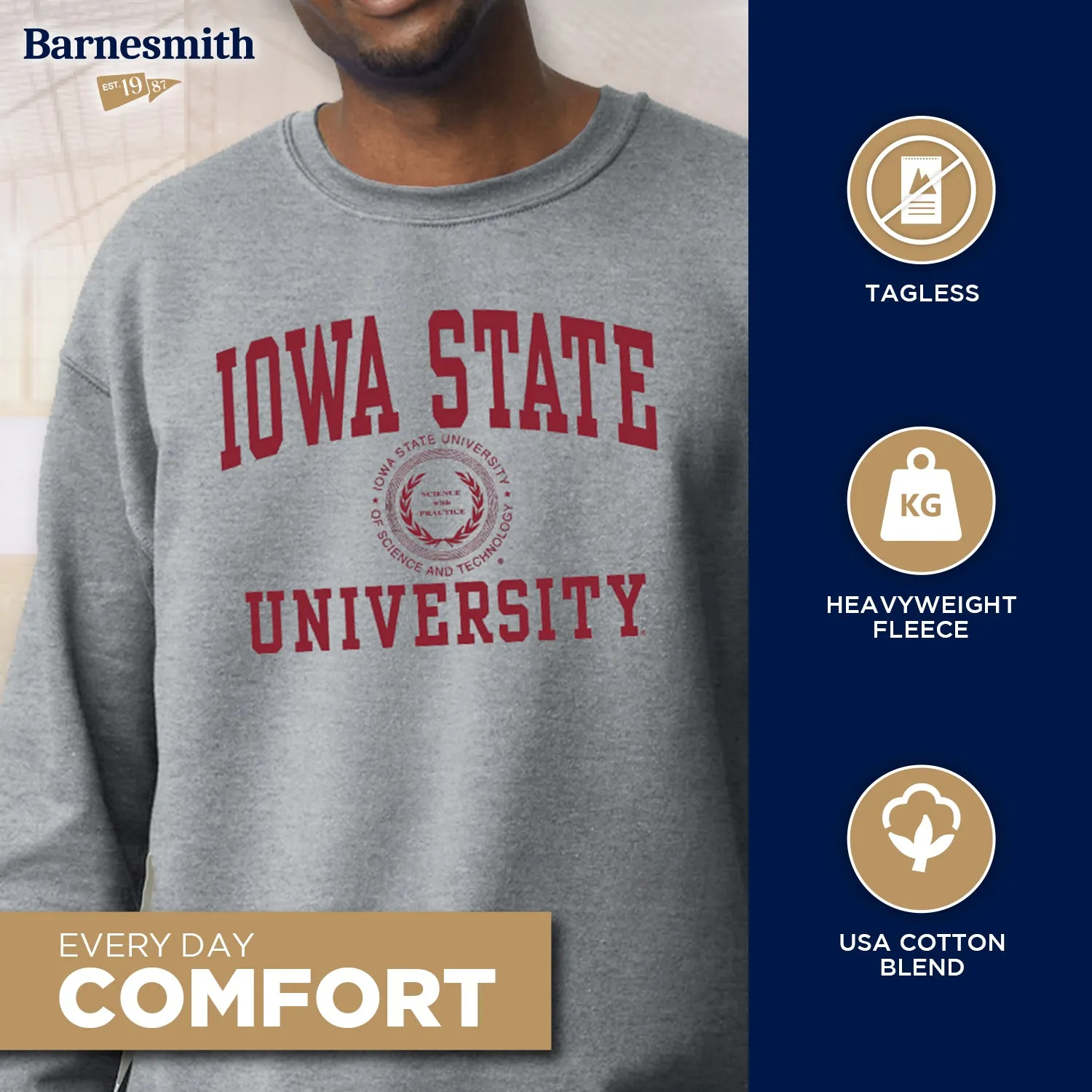 Iowa State University Heritage Sweatshirt (Charcoal Grey) sold by Barnesmith product image thumbnail 3