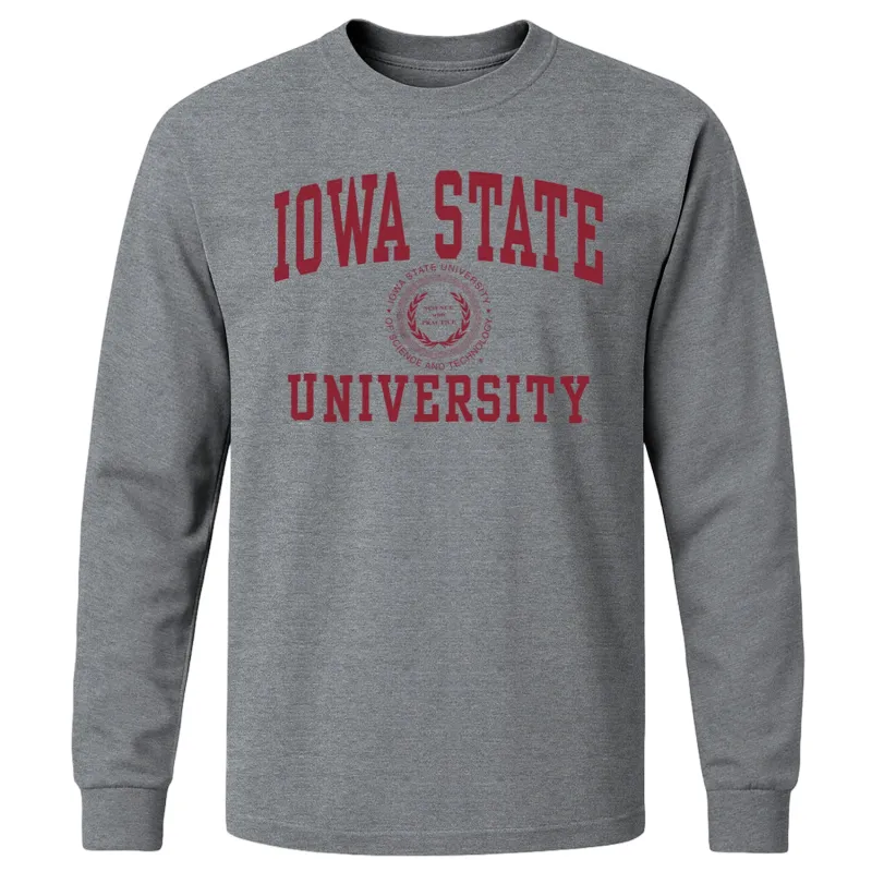 Iowa State University Heritage Long Sleeve T-Shirt (Charcoal Grey) sold by Barnesmith