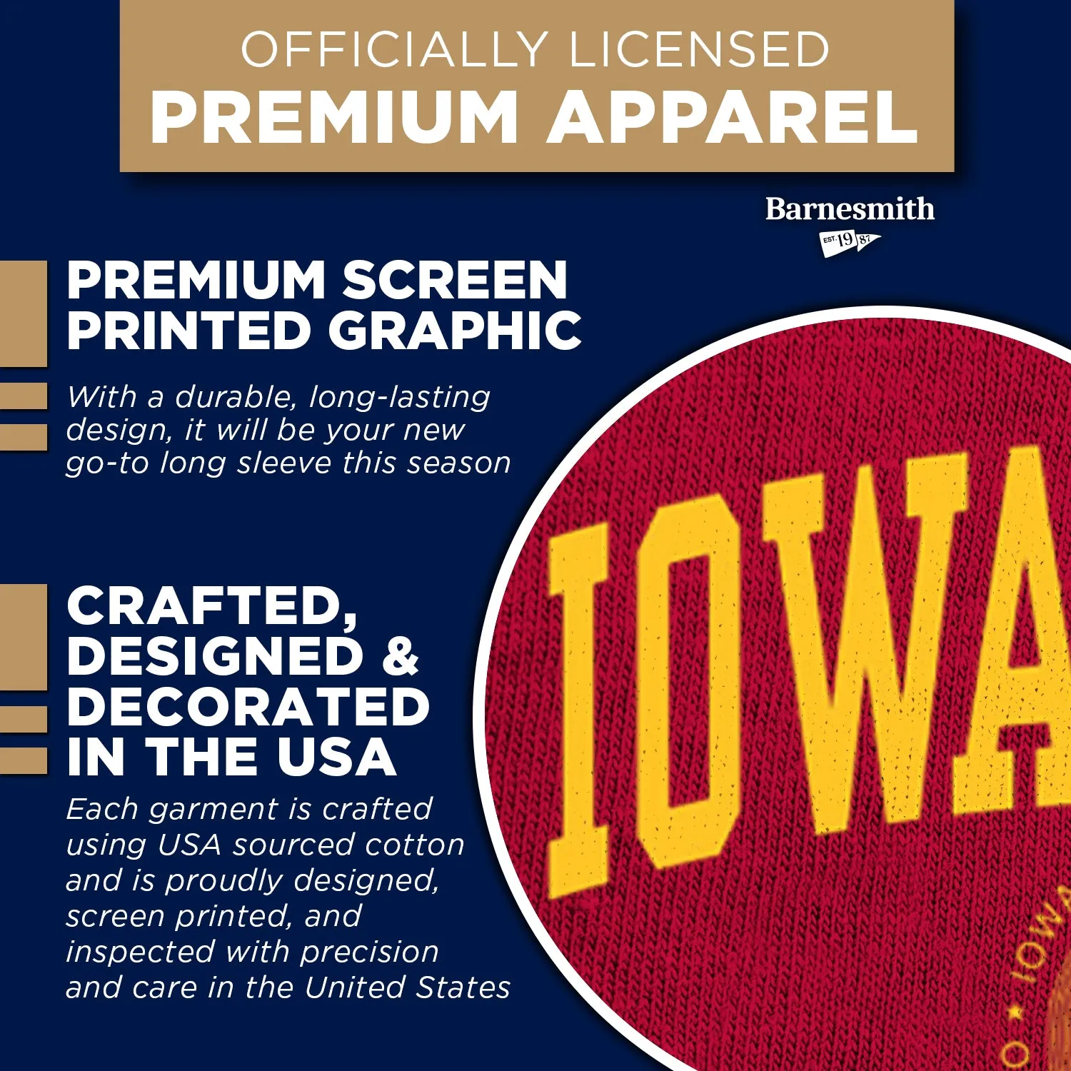 Iowa State University Heritage Long Sleeve T-Shirt (Cardinal) sold by Barnesmith product image thumbnail 4