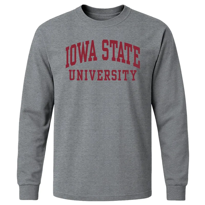 Iowa State University Classic Long Sleeve T-Shirt (Charcoal Grey) sold by Barnesmith