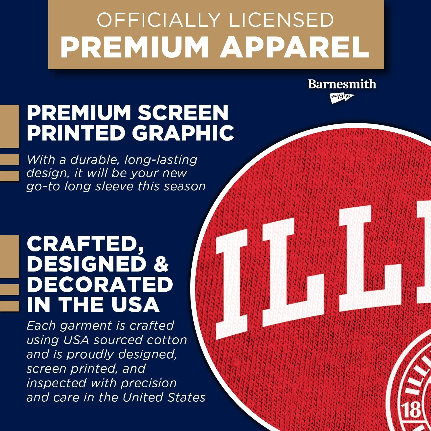 Illinois State University Heritage Long Sleeve T-Shirt (Red) sold by Barnesmith product image thumbnail 4