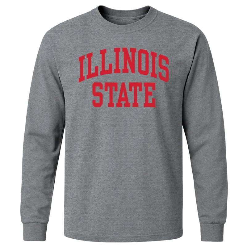 Illinois State University Classic Long Sleeve T-Shirt (Charcoal Grey) sold by Barnesmith