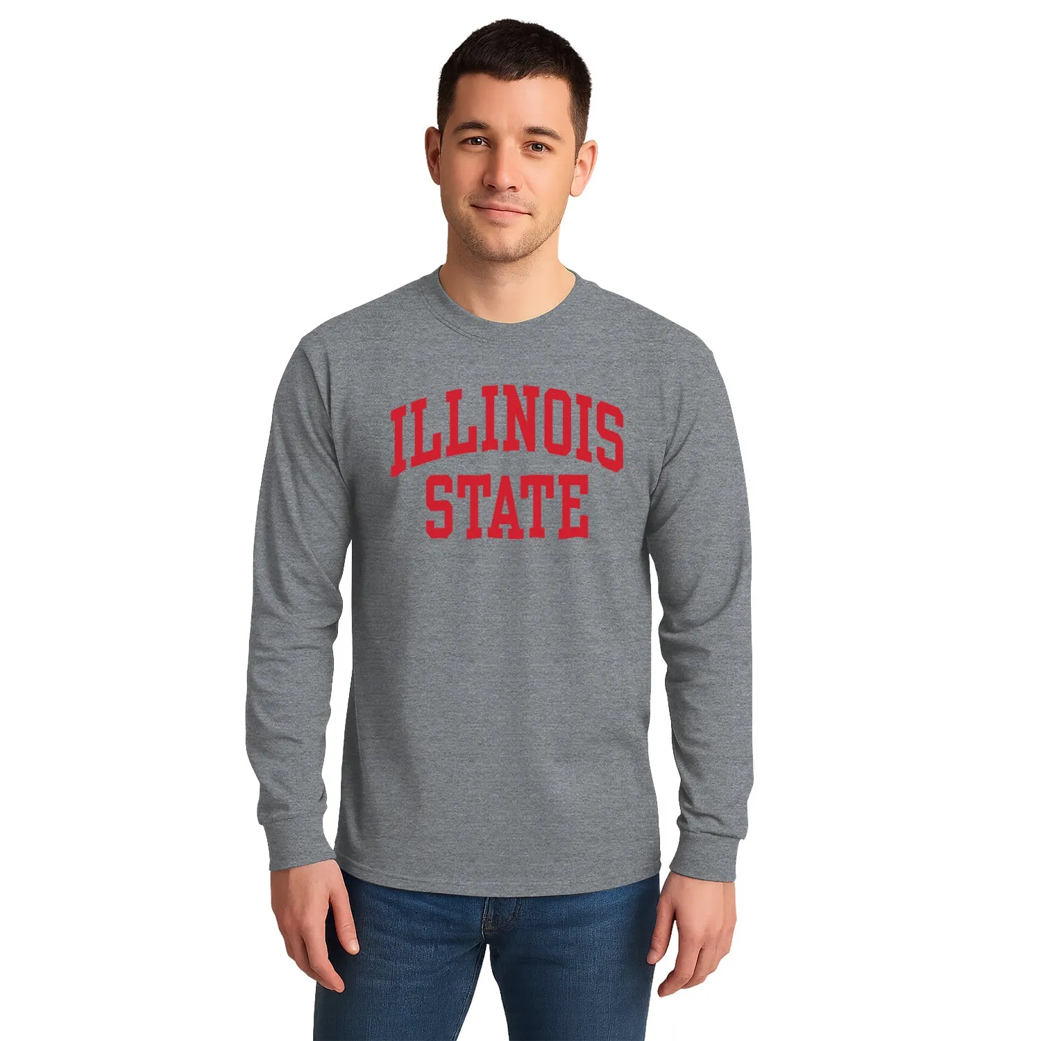 Illinois State University Classic Long Sleeve T-Shirt (Charcoal Grey) sold by Barnesmith product image thumbnail 2