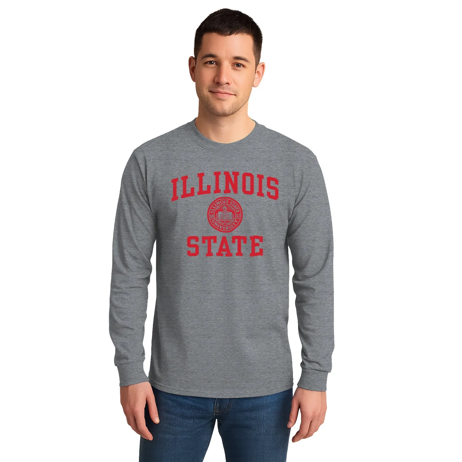 Illinois State University Heritage Long Sleeve T-Shirt (Charcoal Grey) sold by Barnesmith product image thumbnail 2