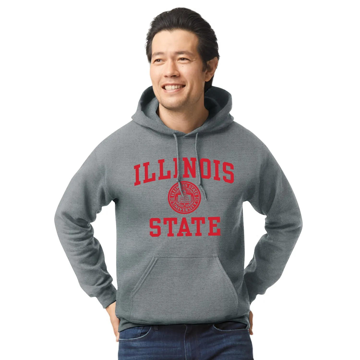 Illinois State University Heritage Hooded Sweatshirt (Charcoal Grey) sold by Barnesmith product image thumbnail 2