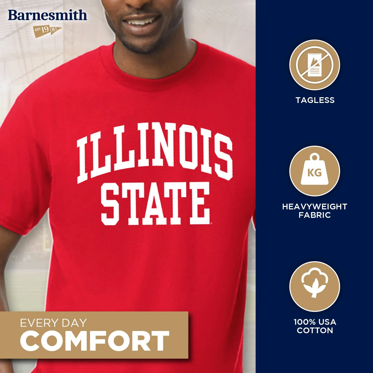 Illinois State University Classic T-Shirt (Red) sold by Barnesmith product image thumbnail 3