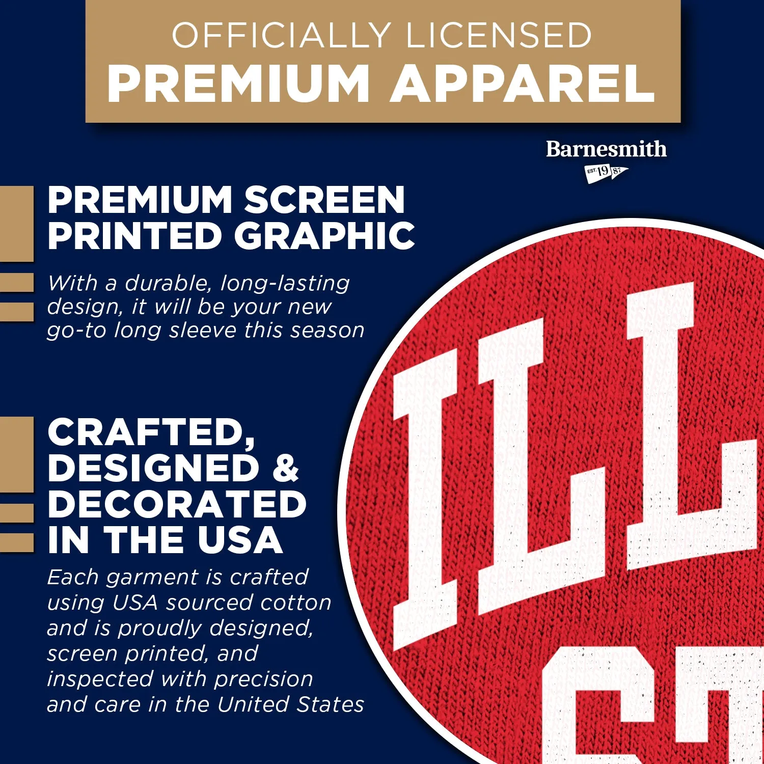 Illinois State University Classic Long Sleeve T-Shirt (Red) sold by Barnesmith product image thumbnail 4