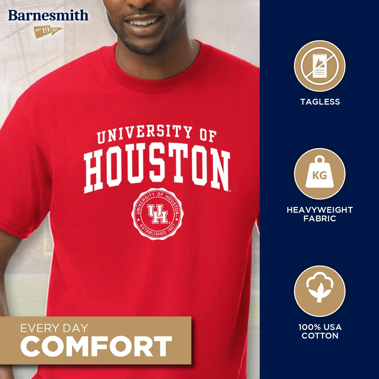 University of Houston Heritage T-Shirt (Red) sold by Barnesmith product image thumbnail 3