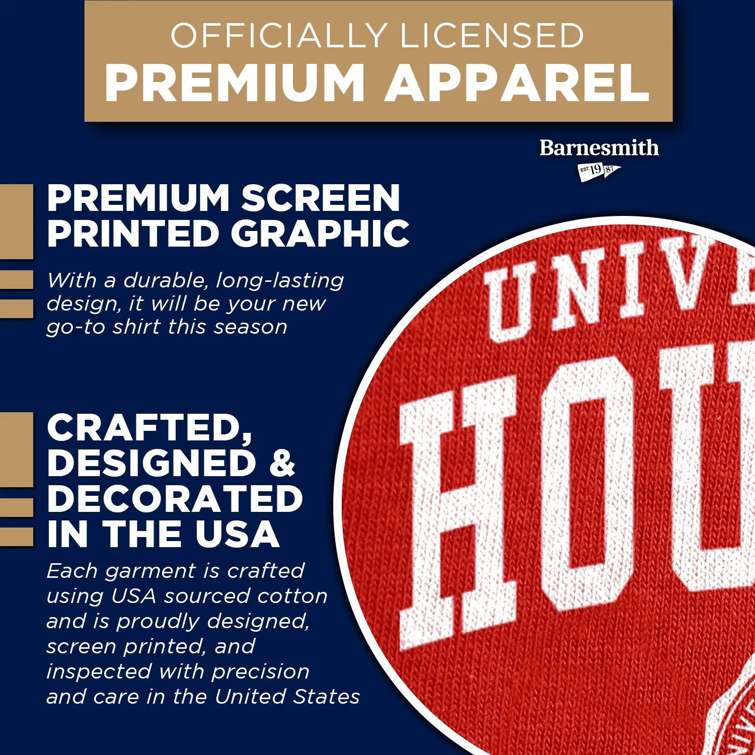 University of Houston Heritage T-Shirt (Red) sold by Barnesmith product image thumbnail 4
