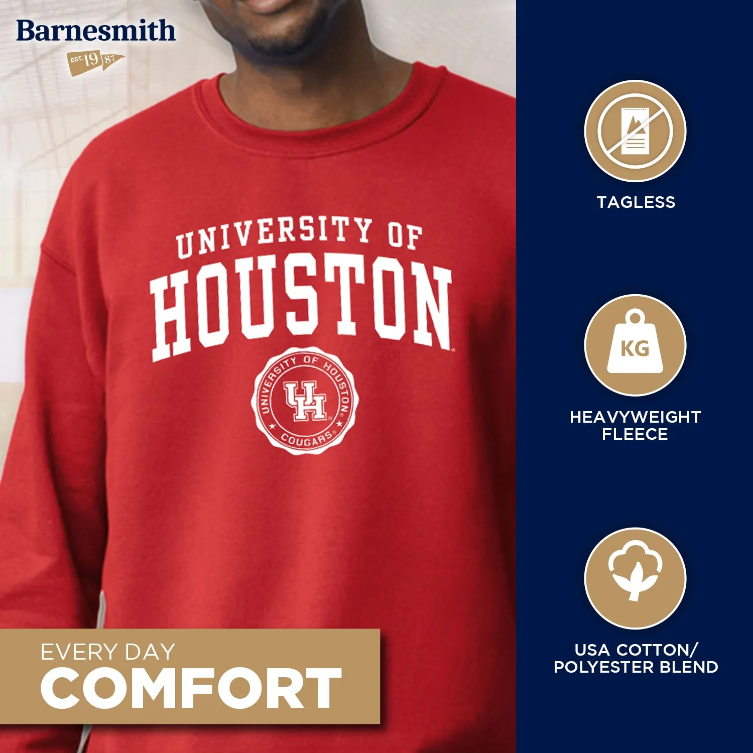 University of Houston Heritage Sweatshirt (Red) sold by Barnesmith product image thumbnail 3